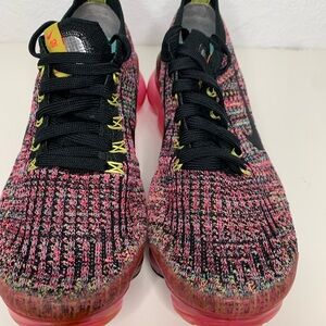 Nike Air VaporMax Flyknit 3 Black Pink Blast (Women's) Size 8 AJ6910-006 *USED